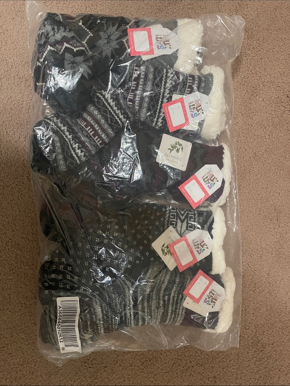 Muk Luks Sherpa Lined 5 Pack Cozy Slipper Socks